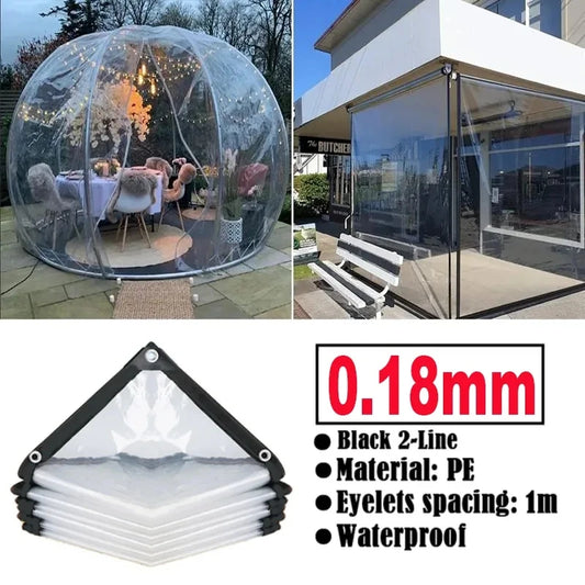 0.18mm ao ar livre transparente encerado gazebo pérgola janela toldo jardim à prova de vento plantas lona impermeável pano